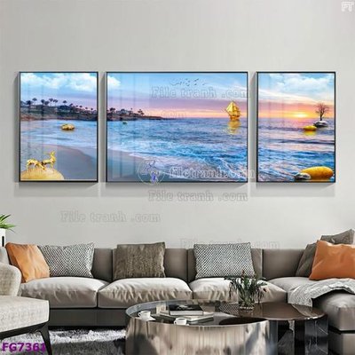 File tranh File bộ tranh tráng gương hiện đại FG7361 (ảnh gốc) in trần nhà