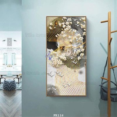 File gốc in mica File tranh hiện đại pha lê gương FK116 chất lượng