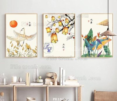 Hình ảnh file gốc in trần nhà File tranh hiện đại pha lê gương FK197