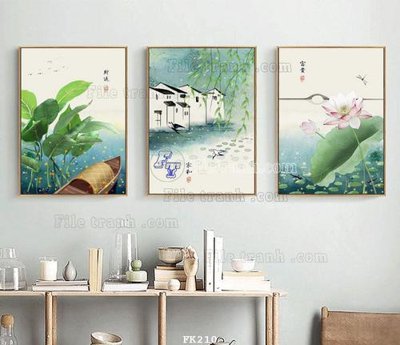 File tranh File tranh hiện đại pha lê gương FK210 (gốc) in film