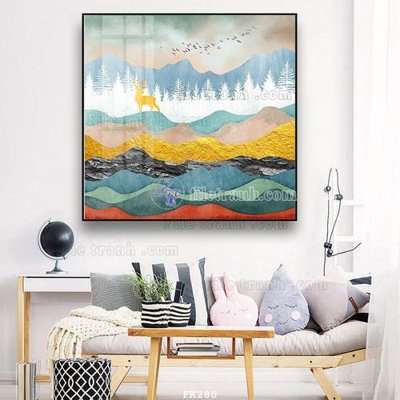 File gốc File tranh hiện đại pha lê gương FK280 (in mica) trang trí