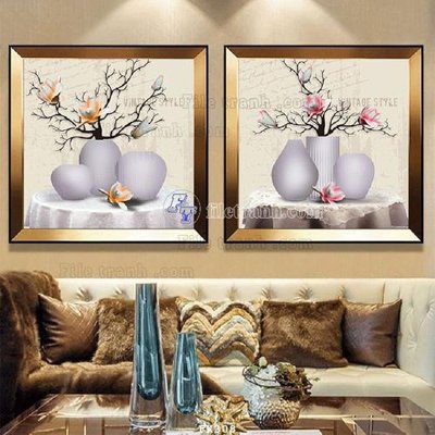 File gốc File tranh hiện đại pha lê gương FK308 (in lụa) tranh phong thủy