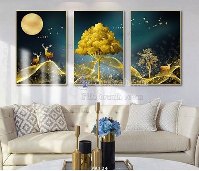 File tranh File tranh hiện đại pha lê gương FK324 (gốc) in trên kính