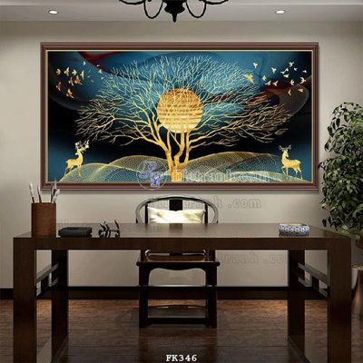 Download file gốc File tranh hiện đại pha lê gương FK346 (in lụa) hoa lá