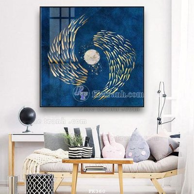 File tranh File tranh hiện đại pha lê gương FK360 (gốc) in trên kính