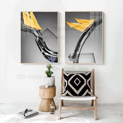 Download file gốc File tranh hiện đại pha lê gương FK474 (in lụa) nghệ thuật