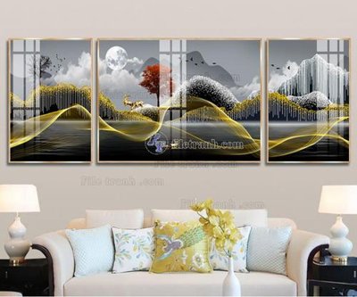 File PSD File tranh hiện đại pha lê gương FT023 (bản gốc) đã tách nền