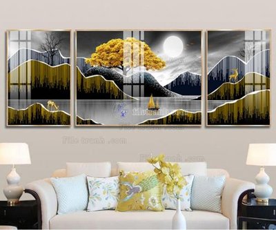 File gốc File tranh hiện đại pha lê gương FT025 (in lụa) trang trí tường