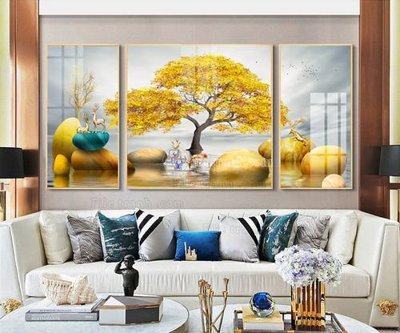 File gốc File tranh hiện đại pha lê gương FT086 (in lụa) họa tiết 3D