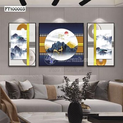 File gốc File tranh hiện đại pha lê gương FT100003 (in lụa) trang trí tường