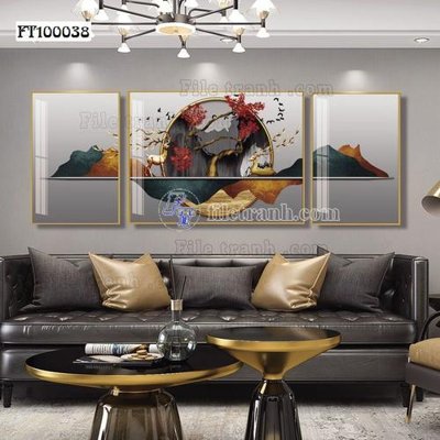 Ảnh gốc File tranh hiện đại pha lê gương FT100038 (nét căng) in mica