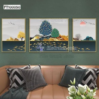 File tranh File tranh hiện đại pha lê gương FT100050 (bản gốc) treo quán cafe