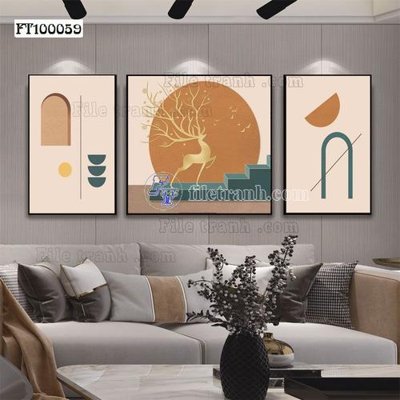 Download file gốc File tranh hiện đại pha lê gương FT100059 (in lụa) hoa lá