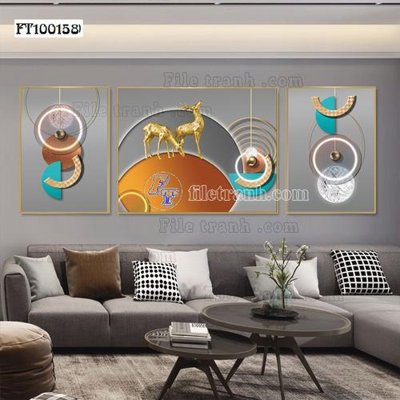 Tải file File tranh hiện đại pha lê gương FT100158 (gốc) chủ đề hoa sen