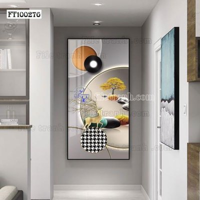 File tranh File tranh hiện đại pha lê gương FT100276 (bản gốc) in lụa dán tường