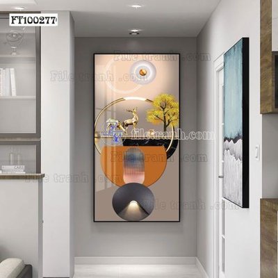 File in trần File tranh hiện đại pha lê gương FT100277 (bản gốc) hoa văn