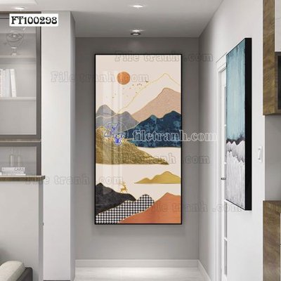 File tranh File tranh hiện đại pha lê gương FT100298 (bản gốc) in lụa 3D