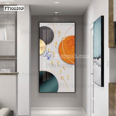 File gốc File tranh hiện đại pha lê gương FT100310 (in lụa) họa tiết 3D