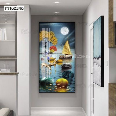 File PSD File tranh hiện đại pha lê gương FT100346 (bản gốc) đã tách nền