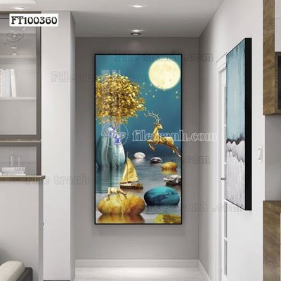 File gốc File tranh hiện đại pha lê gương FT100360 (bản quyền) cho in ấn