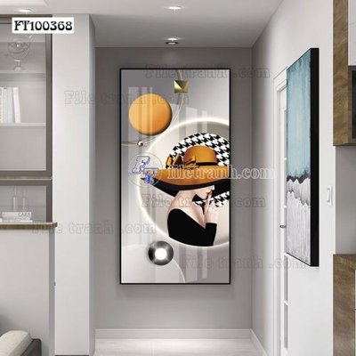 Hình ảnh file gốc in trần nhà File tranh hiện đại pha lê gương FT100368