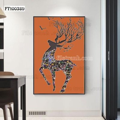 File gốc File tranh hiện đại pha lê gương FT100389 (phiên bản chuẩn) để in ấn