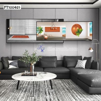 File PSD File tranh hiện đại pha lê gương FT100481 (bản gốc) đã tách nền