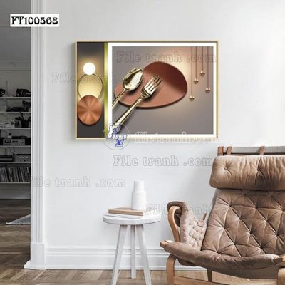 File in lụa File tranh hiện đại pha lê gương FT100568 (chất lượng cao) File tranh hiện đại pha lê gương FT100568