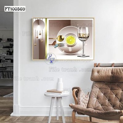 File gốc File tranh hiện đại pha lê gương FT100569 (in mica) cắt laser