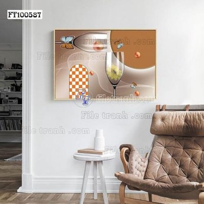 File in lụa File tranh hiện đại pha lê gương FT100587 (phong cảnh) File tranh hiện đại pha lê gương FT100587