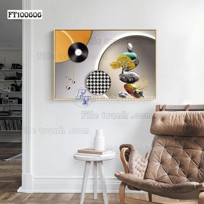 Tải file File tranh hiện đại pha lê gương FT100606 (PSD) cho in ấn quảng cáo