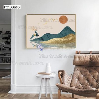 File PSD File tranh hiện đại pha lê gương FT100610 (gốc) tách lớp chi tiết