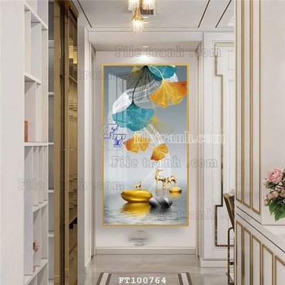 File gốc File tranh hiện đại pha lê gương FT100764 (in lụa) tranh thuận buồm