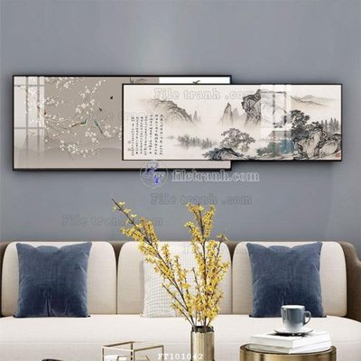 Hình ảnh file gốc in trần nhà File tranh hiện đại pha lê gương FT101042