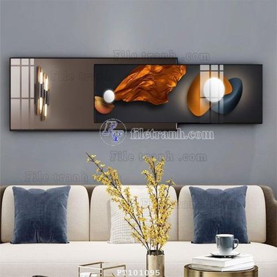 File gốc File tranh hiện đại pha lê gương FT101095 (in lụa) trang trí tường