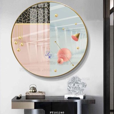 File gốc File tranh hiện đại pha lê gương FT101240 (in lụa) tranh phong thủy