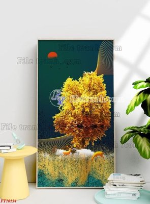 File gốc File tranh bộ hiện đại FT10134 (in tráng gương) hiện đại