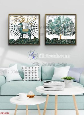 File tranh File tranh bộ hiện đại FT10178 (gốc) in vải canvas