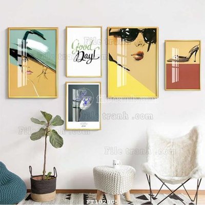 File tranh File tranh hiện đại pha lê gương FT102005 (gốc) chủ đề động vật