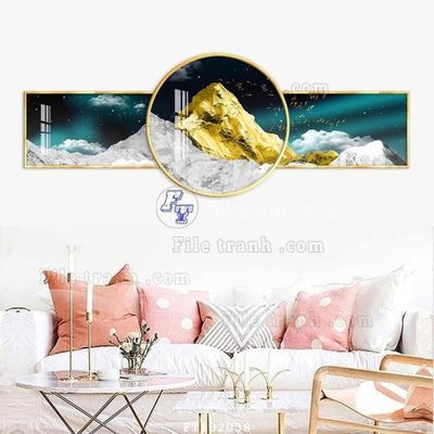 File gốc File tranh hiện đại pha lê gương FT102038 (in lụa) họa tiết 3D