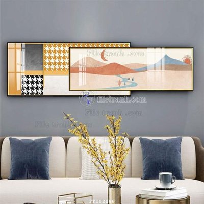 File in trần File tranh hiện đại pha lê gương FT102086 (bản gốc 3D) sống động