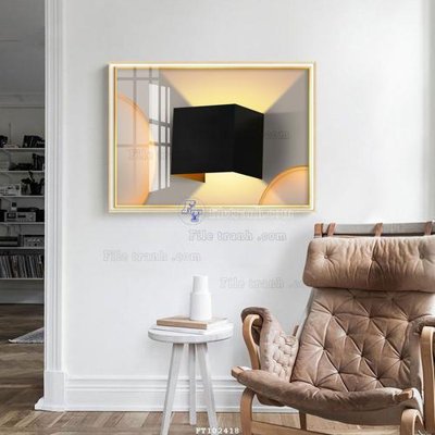 Ảnh gốc File tranh hiện đại pha lê gương FT102418 (độ nét cao) in tráng gương