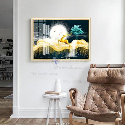 Download file gốc File tranh hiện đại pha lê gương FT102463 (in lụa) hoa lá