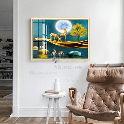 File tranh File tranh hiện đại pha lê gương FT102475 (ảnh gốc) in trần nhà