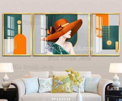 File in lụa File tranh hiện đại pha lê gương FT102538 (tân cổ điển) File tranh hiện đại pha lê gương FT102538