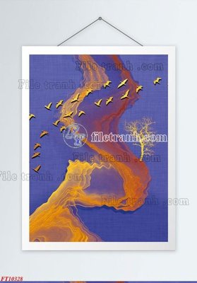 File gốc File tranh bộ hiện đại FT10328 (in tráng gương) sang trọng