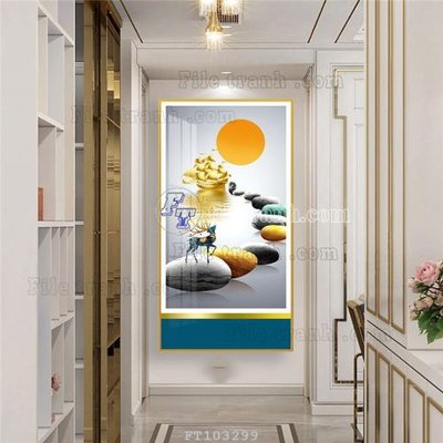 File in trần File tranh hiện đại pha lê gương FT103299 (bản gốc) phong cảnh