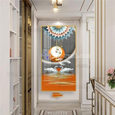 Hình ảnh file gốc in lụa File tranh hiện đại pha lê gương FT103334