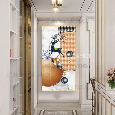 File in lụa File tranh hiện đại pha lê gương FT103349 (tân cổ điển) File tranh hiện đại pha lê gương FT103349