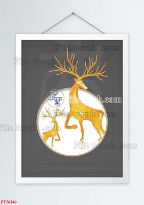 Download file gốc File tranh bộ hiện đại FT10340 (in lụa) hoa lá